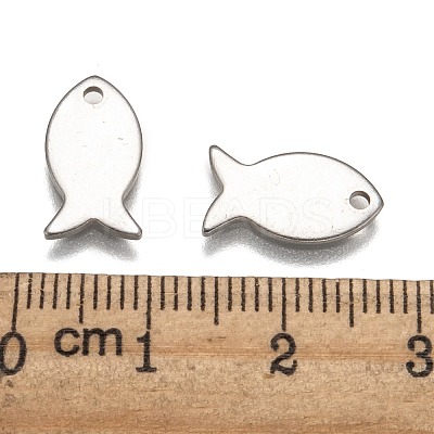 Tarnish Resistant 304 Stainless Steel Fish Charms LS-STAS-M037-08-1
