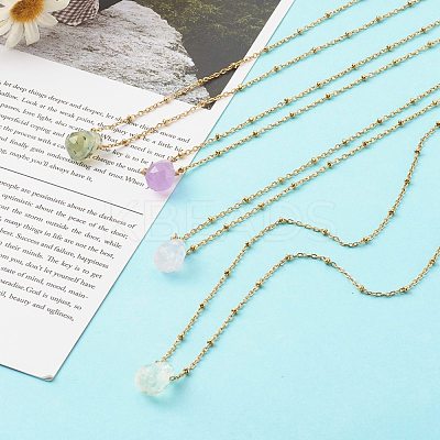 Natural Quartz Pendant Necklaces NJEW-JN03472-1