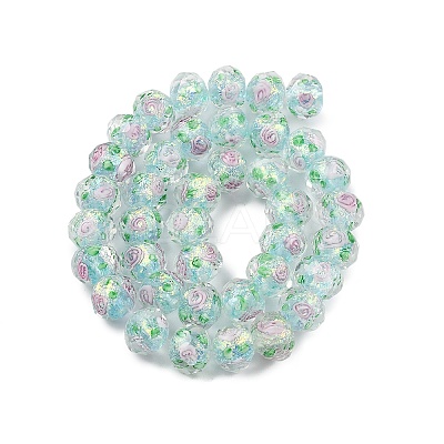 Handmade Foil Lampwork Beads Strands FOIL-S136-001G-1