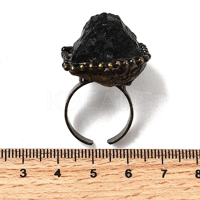Natural Tourmaline Irregular Nugget Open Cuff Rings G-A278-03AB-02-1