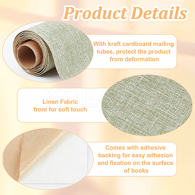 1 Sheet Rectangle Linen Fabric DIY-OC0012-04D-1