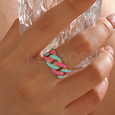 304 Stainless Steel Cuff Open Rings for Women RJEW-I113-02G-01-1