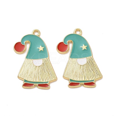 Christmas Theme Rack Plating Alloy Enamel Pendants X-PALLOY-O109-33LG-1
