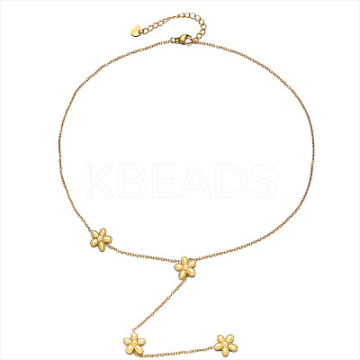 304 Stainless Steel Y Tassel Lariat Necklaces for Women WG3907F-01-1