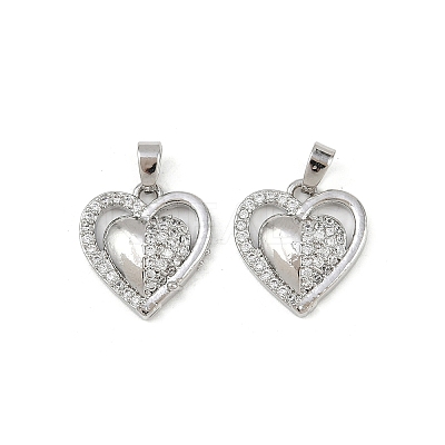 Brass Micro Pave Cubic Zirconia Pendants KK-F908-16P-1