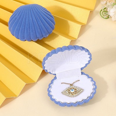 4Pcs Shell Shaped Velvet Jewelry Storage Boxes VBOX-DJ0001-02D-1