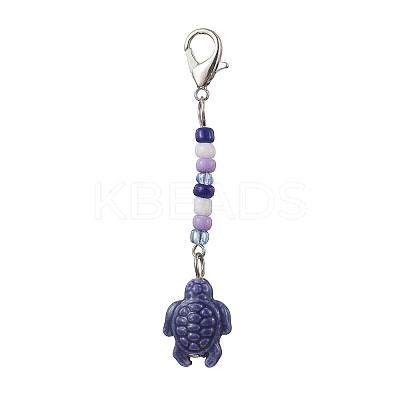 Ocean Themed 4Pcs 4 Colors Handmade Porcelain Pendant Decorations HJEW-JM01697-1