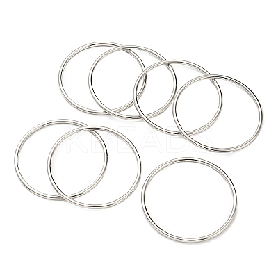 Non-Tarnish 7Pcs 304 Stainless Steel Polishing Plain Bangles Kit BJEW-G695-01P-1