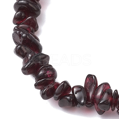Natural Garnet Chip Beaded Stretch Bracelets for Women Men BJEW-JB10647-04-1