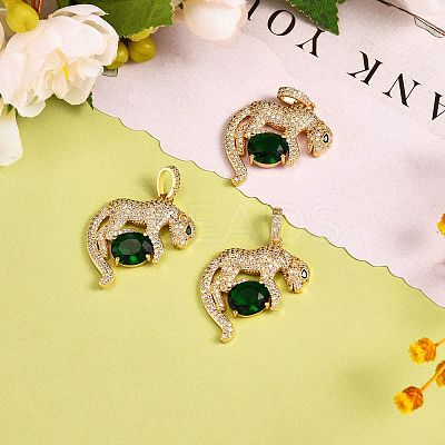 3Pcs Rack Plating Brass Micro Pave Cubic Zirconia Pendants ZIRC-SZ0003-88-1