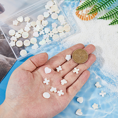 70Pcs 5 Styles Natural White Shell Beads Sets BSHE-FH0001-03-1