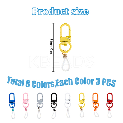 24Pcs 8 Colors Silicone Pen Holder Clip HJEW-DR00035-1