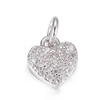 Brass Micro Pave Cubic Zirconia Charms ZIRC-P060-41P-1