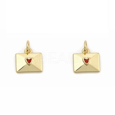 Brass Enamel Charms KK-P338-31G-03-1