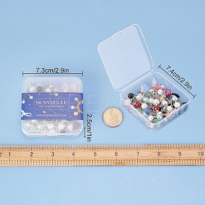 40Pcs 2 Styles Acrylic & Alloy Pendants FIND-SC0001-53-1