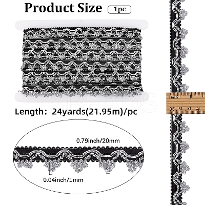 24Yards Filigree Polyester Lace Trim OCOR-GF0005-28A-1