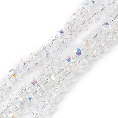 Transparent Electroplate Glass Beads Strands EGLA-F153-AB04-1