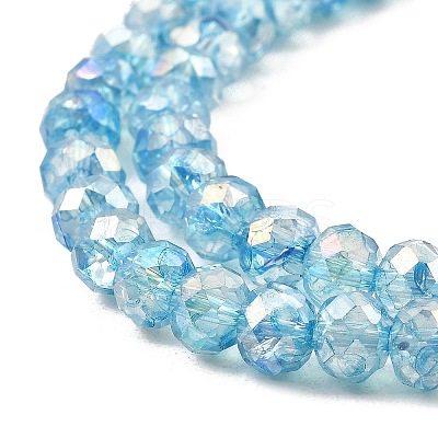 Spray Painted Imitation Jade Glass Beads Strands GLAA-P058-01B-02-1
