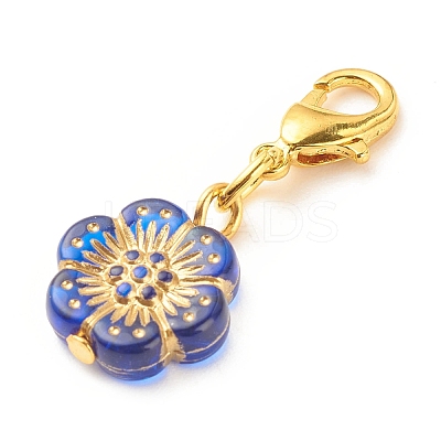 Plating Acrylic Pendant Decorations HJEW-JM00671-1