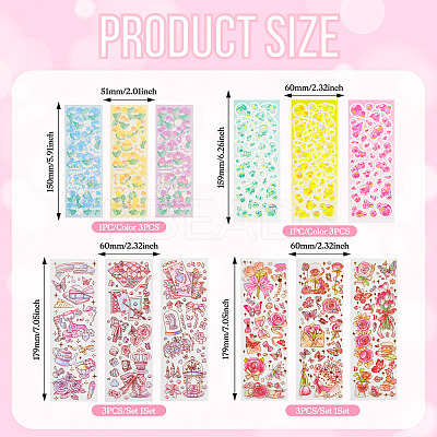 8 Styles Laser PVC Stickers AJEW-TA0001-56-1