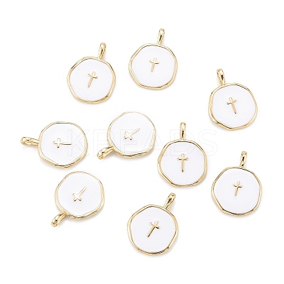 Brass Enamel Pendants LS-KK-A155-09G-1