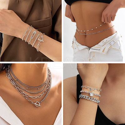 DIY Aluminium Paperclip Chains Bracelets/Necklaces Making Kit DIY-TA0012-91P-1