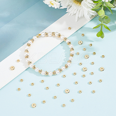 100Pcs 2 Style Brass Beads KK-DC0002-13-1