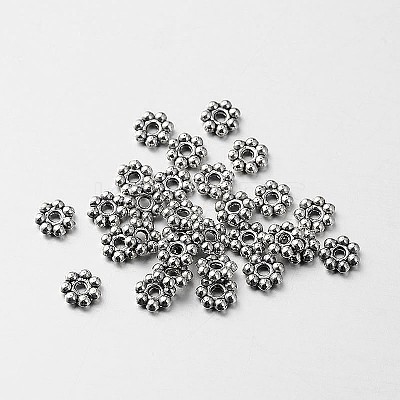Tibetan Style Alloy Daisy Spacer Beads X-TIBEB-O004-07-1