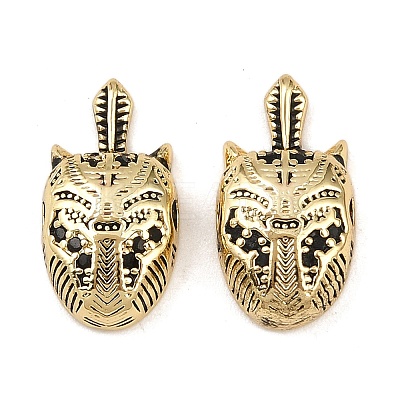 Brass Cubic Zirconia Beads KK-L251-11G-1