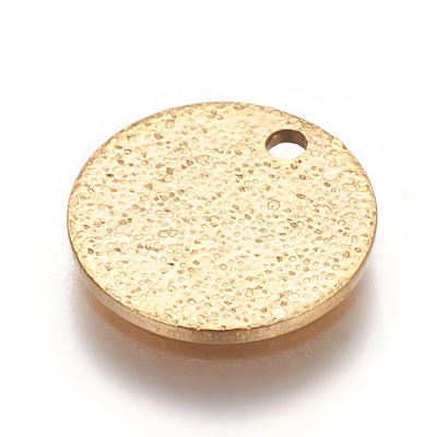 Ion Plating(IP) 304 Stainless Steel Textured Pendants STAS-I098-01-10mm-G-1