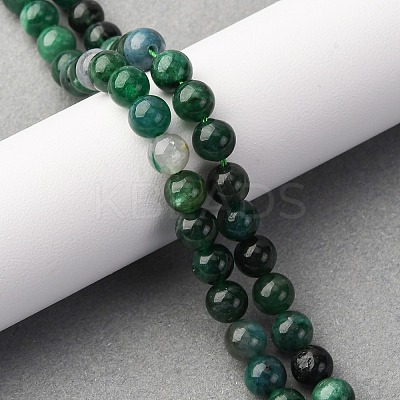 Natural Fuchsite Beads Strands G-K393-A02-6mm-1