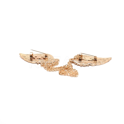 Men's Crystal Wings Scarf Collar Brooch Lapel Pin JEWB-WH0022-22A-1