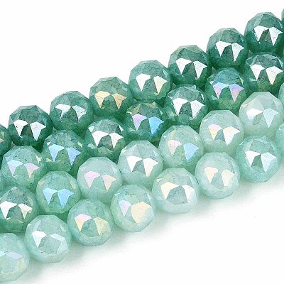 Anti-Tarnish Electroplate Glass Beads Strands GLAA-N064-10mm-06-1
