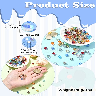 200Pcs 13 Colors Transparent Electroplate Glass Beads Strands EGLA-CJ0001-25-1
