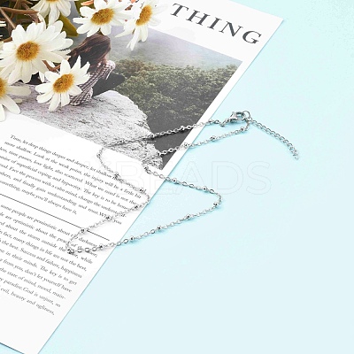 Non-Tarnish 304 Stainless Steel Satellite Chain Necklaces NJEW-JN03459-01-1