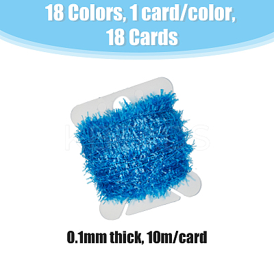 18 Cards 18 Colors Tinsel Chenille Line Crystal Flash Cactus Chenille OCOR-FH0001-14-1