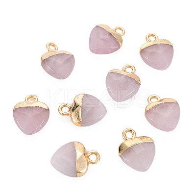 Natural Rose Quartz Charms G-N326-121-02-1