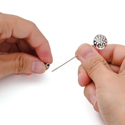 Platinum Brooch DIY Findings Pin Back X-KK307-NF-1