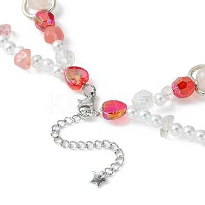 Resin Strawberry Pendant Necklace NJEW-FZ00004-12-1