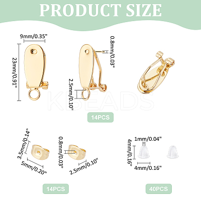 14Pcs Brass Stud Earring Findings KK-UN0002-61-1