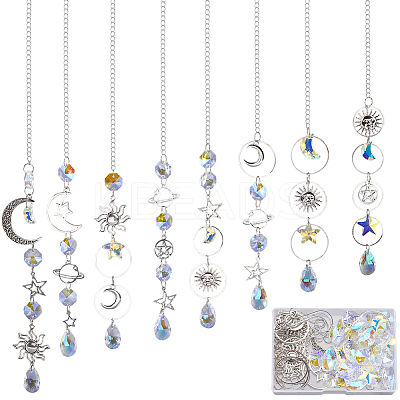 DIY Moon Star Hanging Suncatcher Making Kits DIY-SC0030-72-1