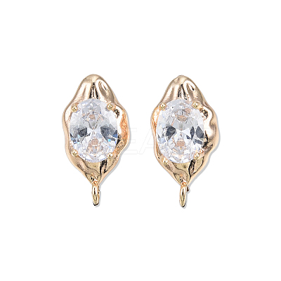 Brass Stud Earring Findings X-KK-N232-434LG-1