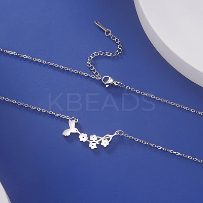Non-Tarnish 304 Stainless Steel Pendant Necklaces NJEW-H010-01P-1