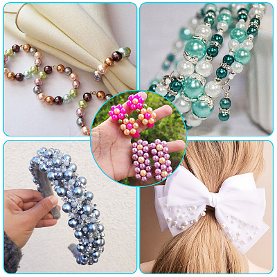 150G 5 Colors ABS Plastic Imitation Pearl Beads KY-TA0001-44A-1