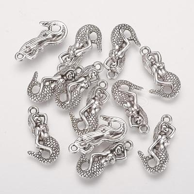 Alloy Metal 3D Mermaid Pendants PALLOY-2458-AS-FF-1