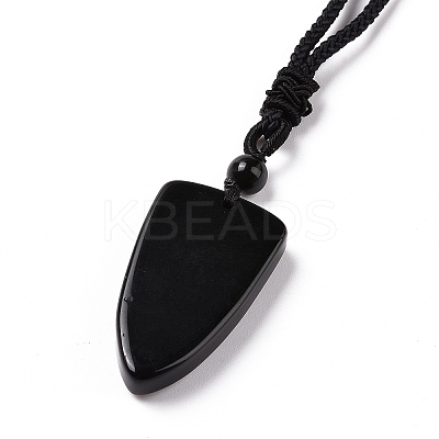 Natural Mixed Gemstone Sailor's Knot Pendant Necklace with Nylon Cord for Women NJEW-E091-02-1