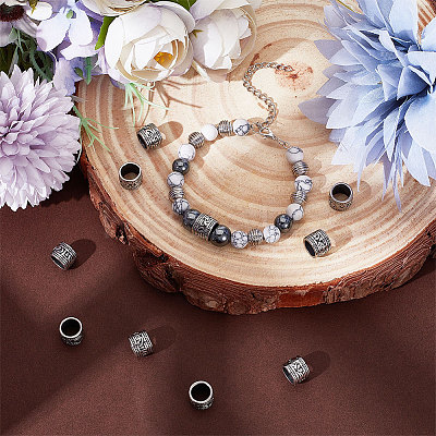 10Pcs Tibetan Style 304 Stainless Steel Spacer Beads STAS-UN0045-73-1