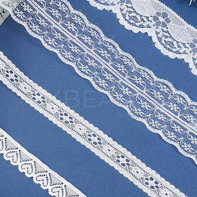 4 Styles Polyester Lace Trim OCOR-GF0005-25D-1
