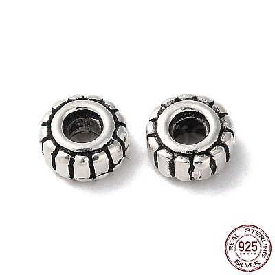 925 Sterling Silver Corrugated Beads STER-P053-09A-AS-1