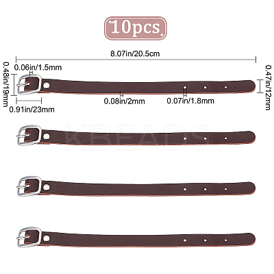 Cowhide Leather Watch Band Strap AJEW-WH0258-251B-1